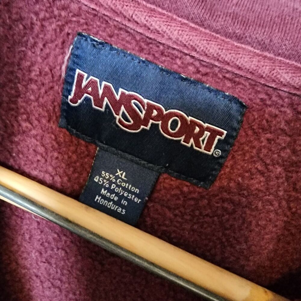 Jansport Minnesota Sweatshirt Women's XL Burgundy 1/4 Zip Mock Neck Long Sleeves - Picture 7 of 11